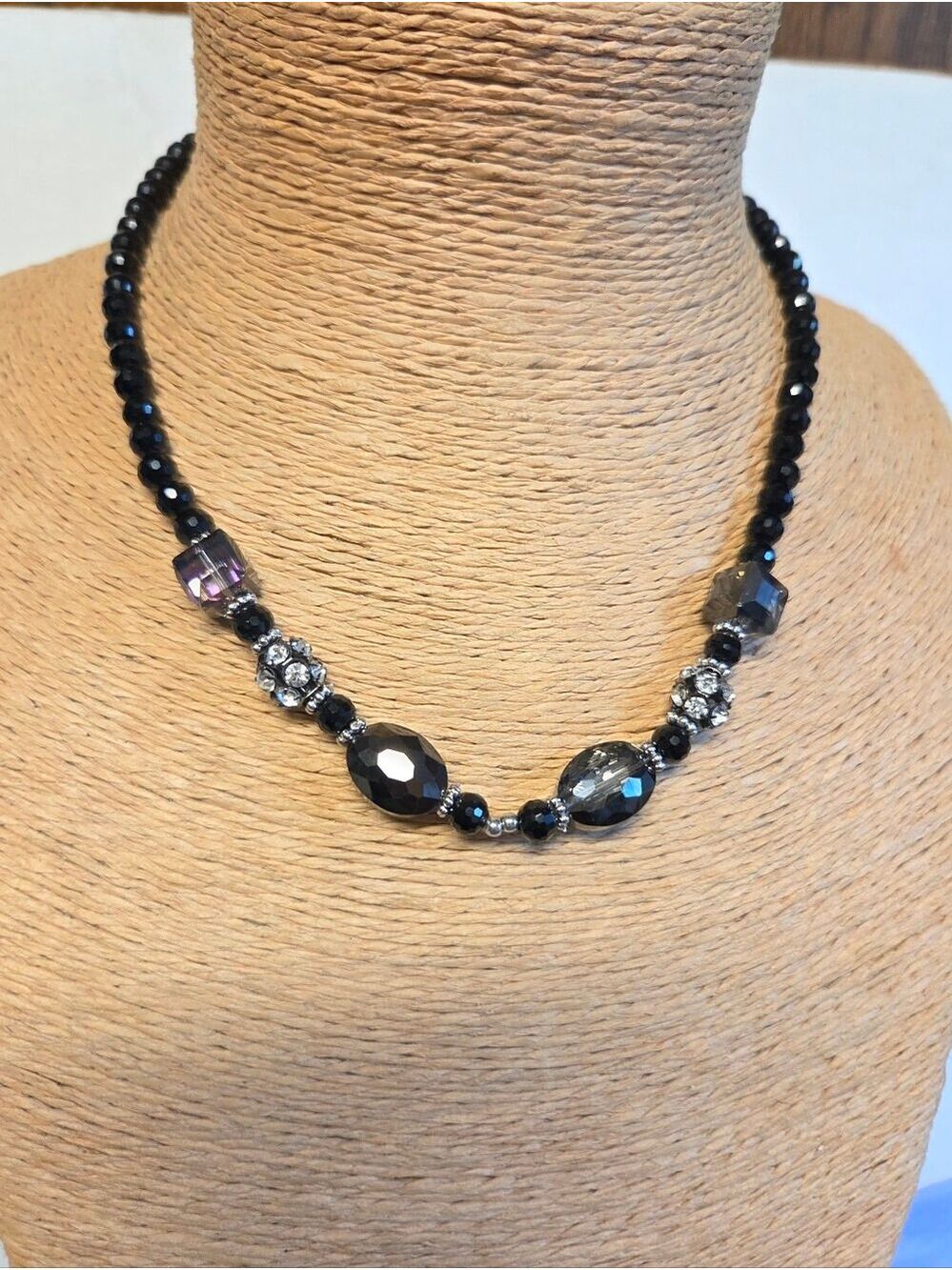 Mid-century Crystal and Glass Beaded Necklace